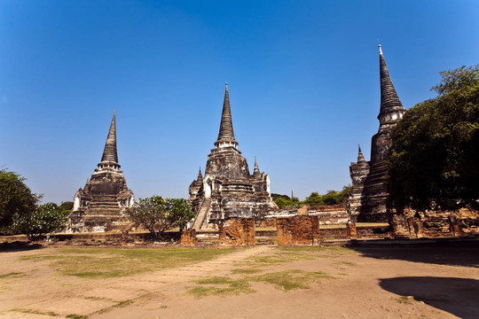 著名的寺Wat Phra Si sanphet