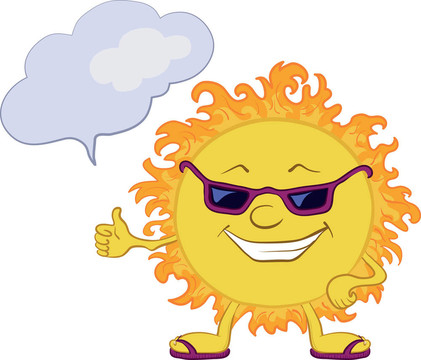 戴眼鏡的太陽笑臉