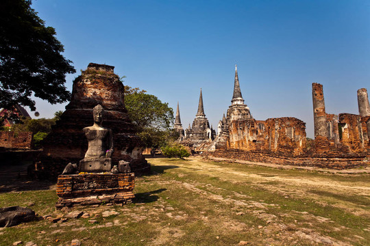 著名的寺Wat Phra Si sanphet