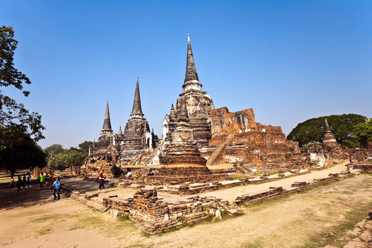 著名的寺Wat Phra Si sanphet