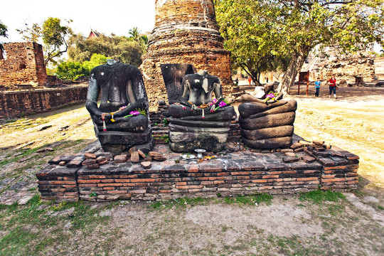 著名的寺Wat Phra Si sanphet