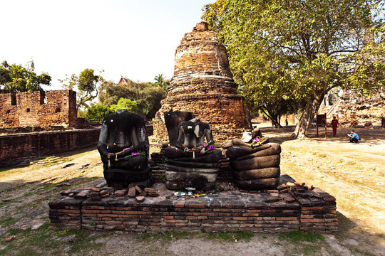 著名的寺Wat Phra Si sanphet