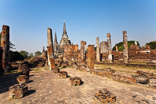 著名的寺Wat Phra Si sanphet
