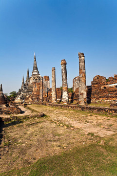著名的寺Wat Phra Si sanphet