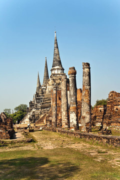 著名的寺Wat Phra Si sanphet