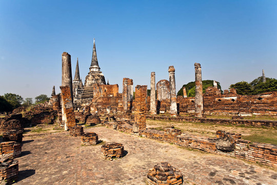 著名的寺Wat Phra Si sanphet