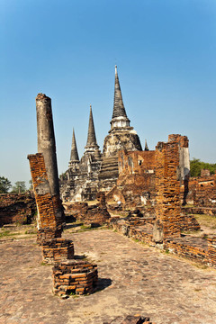 著名的寺Wat Phra Si sanphet