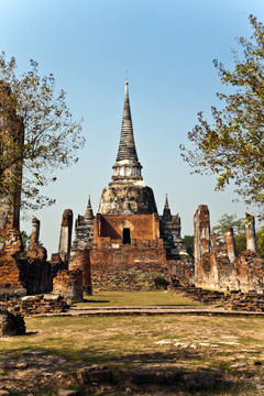 著名的寺Wat Phra Si sanphet