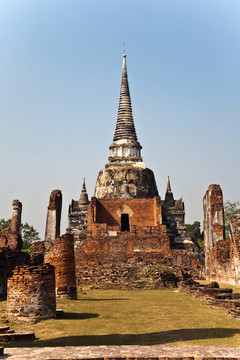 著名的寺Wat Phra Si sanphet