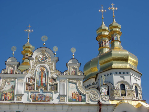 基輔- Pechersk Lavra。烏克蘭神社。