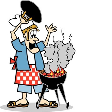 Cook或廚師烹飪的燒烤