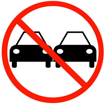 沒有通過兩輛車的路標