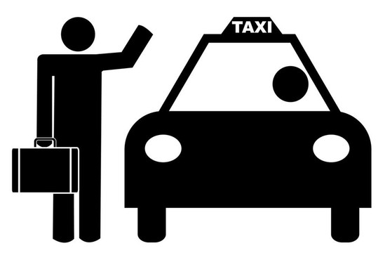 手臂上打車的生意人