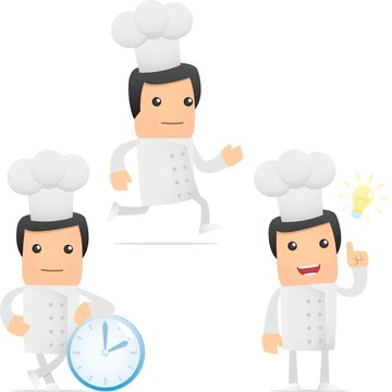 套有趣的卡通廚師
