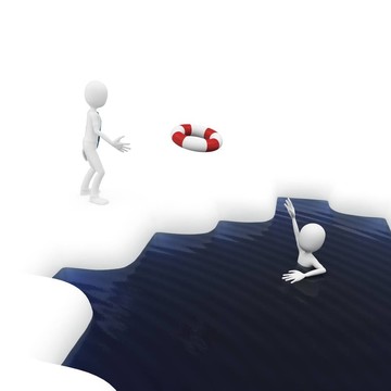 3D男子幫助老年人與輪椅分離白色