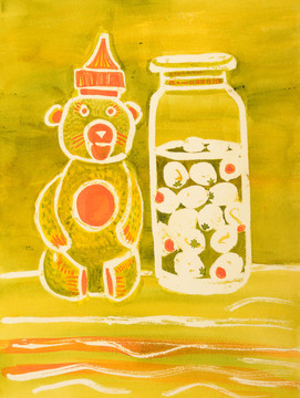 蜂蜜熊和橄欖罐子