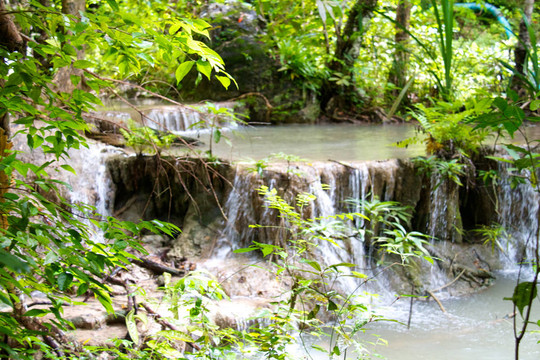 Erawan Waterfall；Kanchanaburi；泰國(guó)