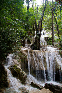 Erawan Waterfall；Kanchanaburi；泰國(guó)