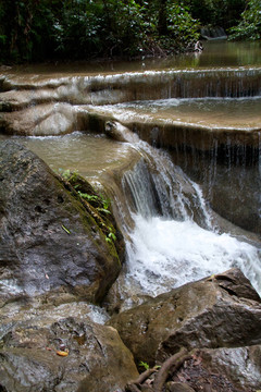 Erawan Waterfall；Kanchanaburi；泰國(guó)