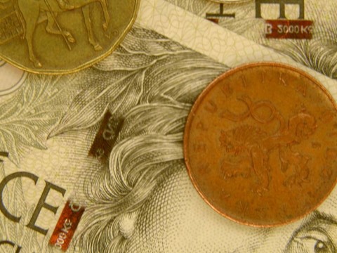 捷克korunas CZK（捷克共和國法定貨幣）的紙幣和硬幣