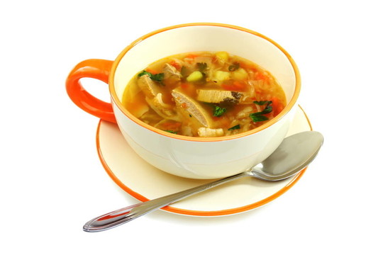 酸菜肉片湯。