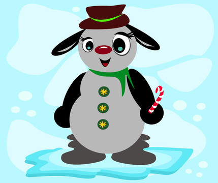 Gray Snowman Dog與糖果
