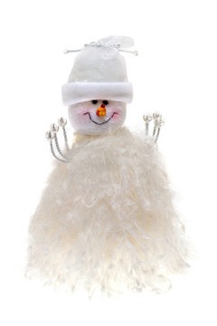 雪人男孩孤立在白色