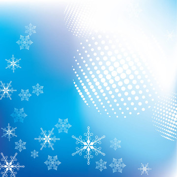 藍(lán)色背景與雪花
