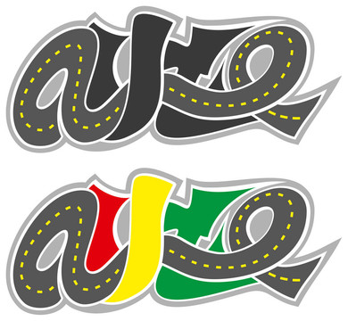 涂鴉道路汽車標志