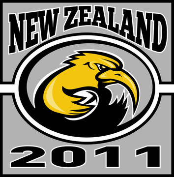獼猴桃橄欖球運動員運行新西蘭2011