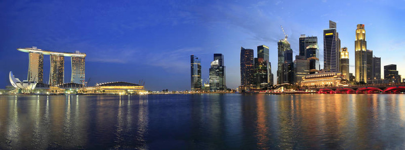 新加坡城市濱海藝術(shù)中心的全景