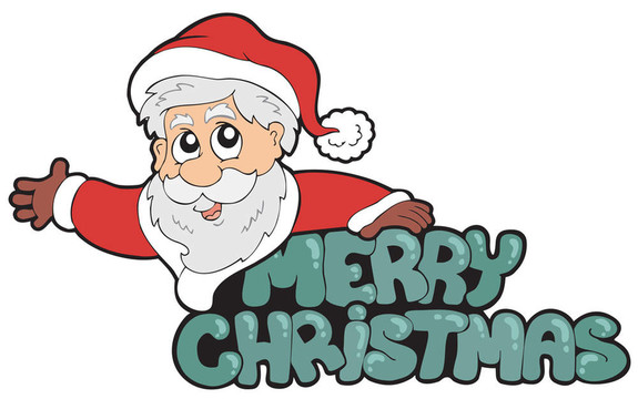 圣誕快樂與Santa的標(biāo)志