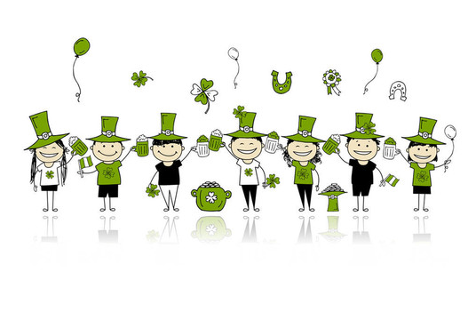 圣帕特里克節(jié)；為你設(shè)計(jì)的啤酒杯的朋友