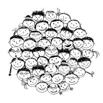 滑稽人群；設(shè)計素描