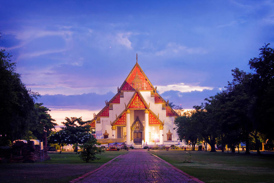 在Ayutthaya的泰國(guó)寺；