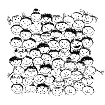 滑稽人群；設(shè)計(jì)素描