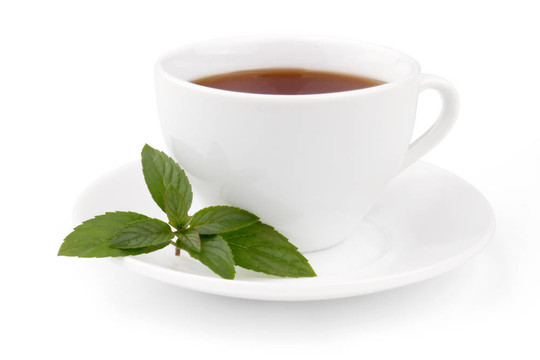 一杯茶與薄荷的照片