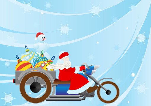 Santa騎摩托車