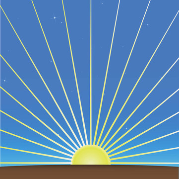 升起的太陽和早晨的天空