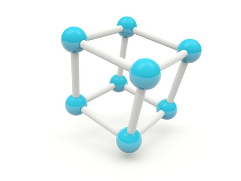白色立方體分子結(jié)構(gòu)