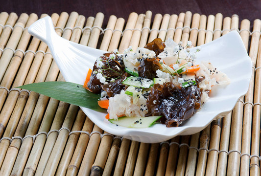 混合沙拉seaweed.closeup