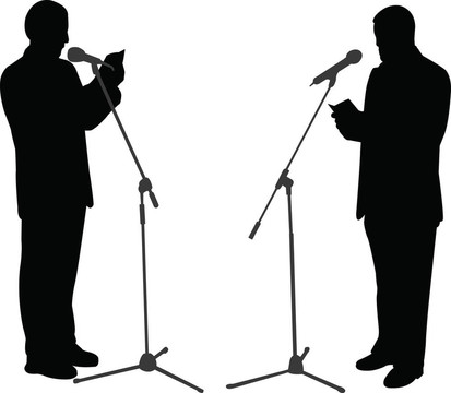 公共演講的剪影