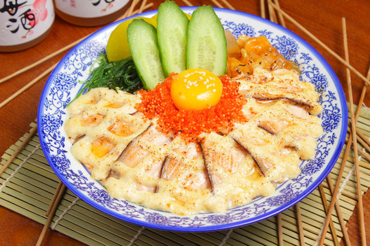 赤焰明太子三文魚蓋飯 蓋飯