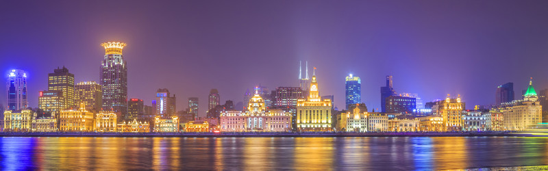 上海外灘夜景全景