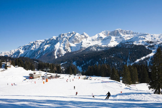 滑雪勝地Madonna di Campiglio。意大利