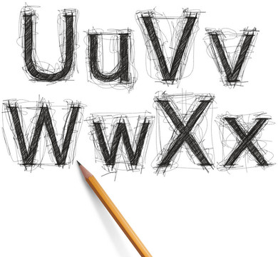 用鉛筆畫草圖字母和數(shù)字