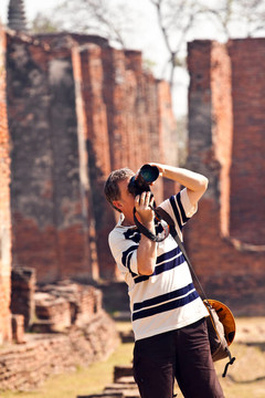 著名的寺Wat Phra Si sanphet；在Ajutthay皇家宮殿