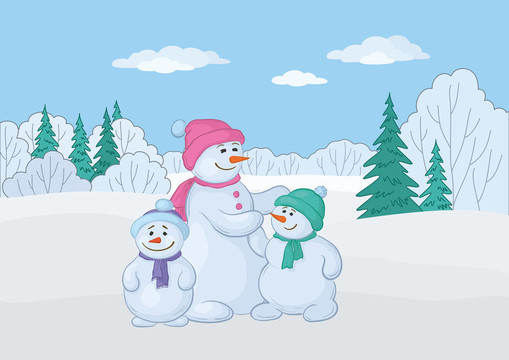 snowmens母親和兒童