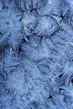 冬季櫥窗玻璃上的Frost紋樣