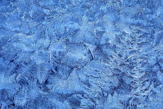 冬季櫥窗玻璃上的Frost紋樣